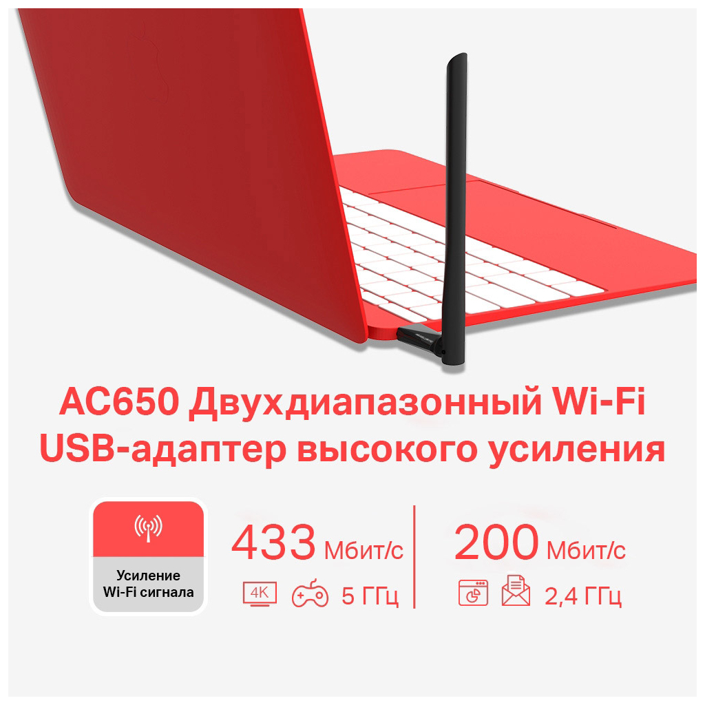 Мережева карта Wi-Fi Mercusys MU6H - фото 5 Мережева карта Wi-Fi Mercusys MU6H - фото 5