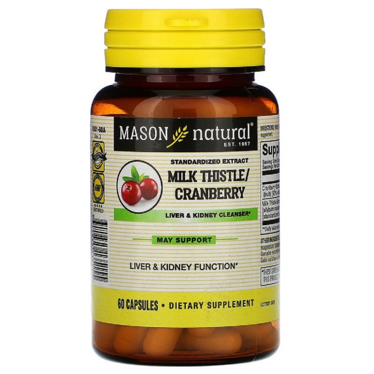 Трави Mason Natural Що очищає комплекс для печінки і нирок, Milk Thistle & Cranb (MAV-13515) - фото 1