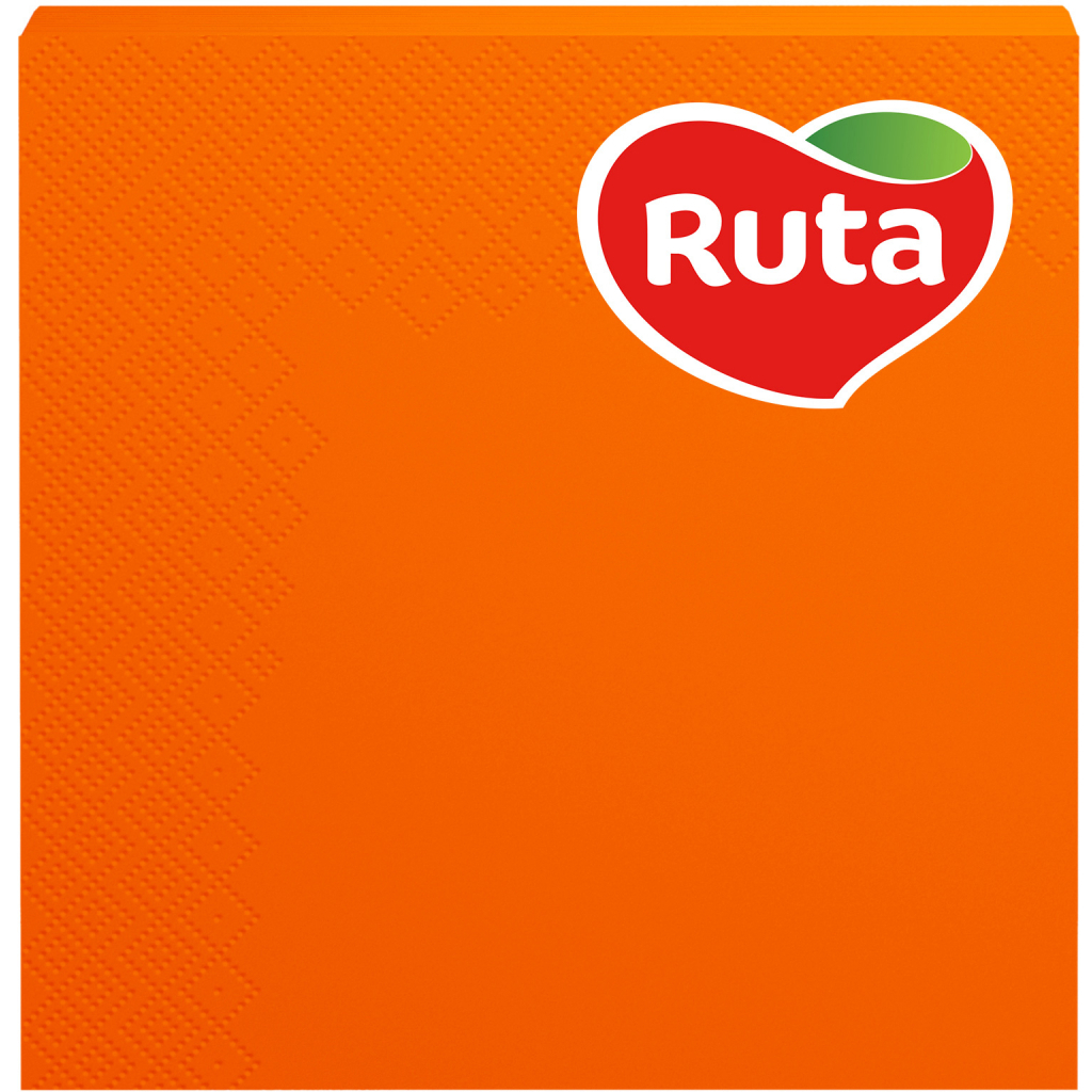 Серветки столові Ruta Колор 3 шари 33х33 см Помаранчеві 20 шт. (4820023742642) - фото 1 Серветки столові Ruta Колор 3 шари 33х33 см Помаранчеві 20 шт. (4820023742642) - фото 1