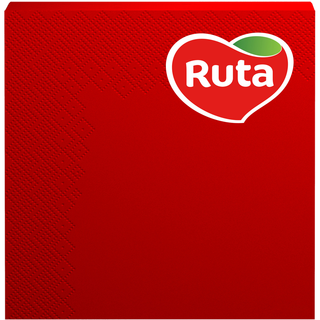 Серветки столові Ruta Колор 3 шари 33х33 см Червоні 20 шт. (4820023741676) - фото 1 Серветки столові Ruta Колор 3 шари 33х33 см Червоні 20 шт. (4820023741676) - фото 1