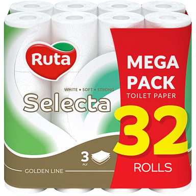 Туалетний папір Ruta Selecta 3 шари 32 рулона (4820202892687)