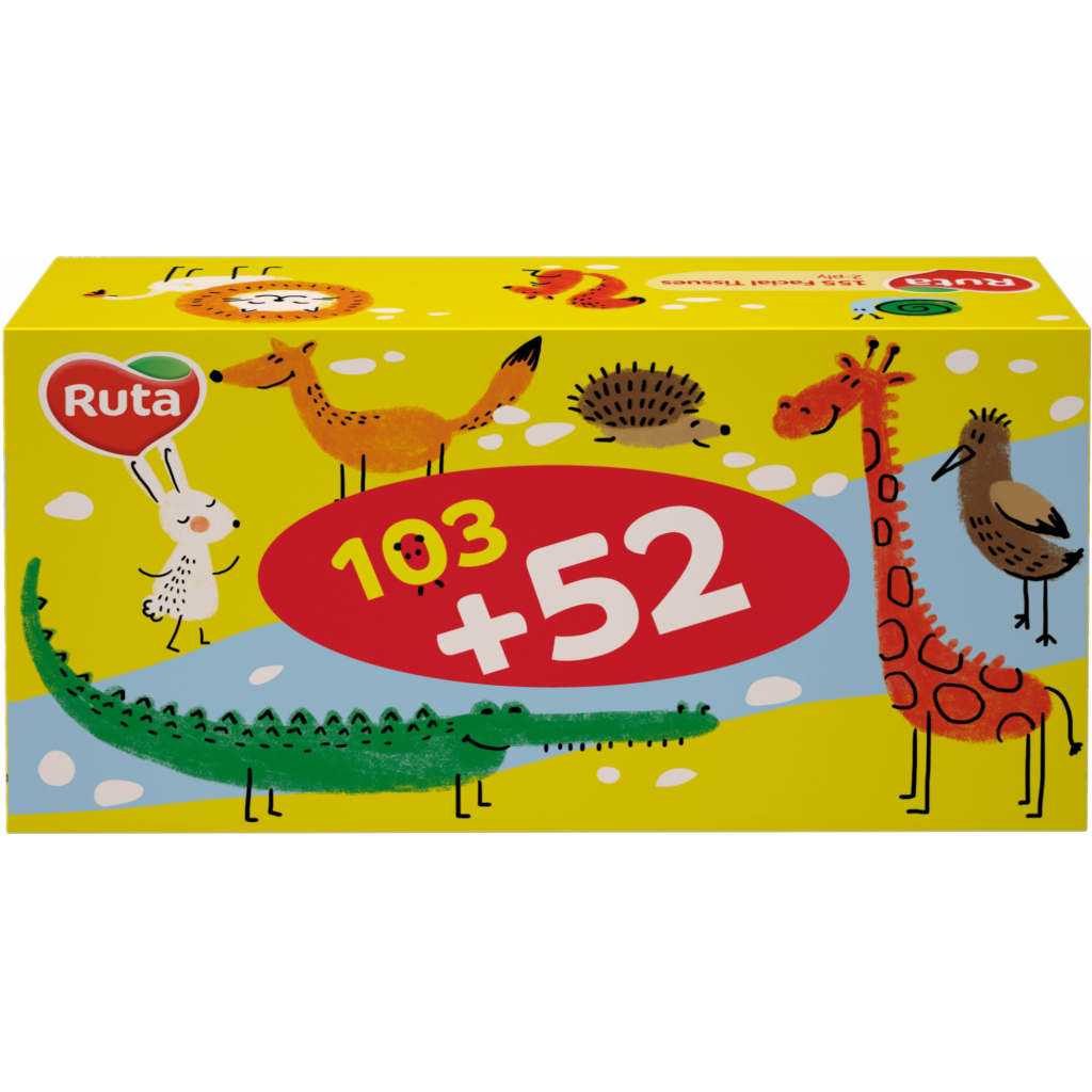 Серветки косметичні Ruta Kids 2 шари 155 аркушів (4820023748422) - фото 1 Серветки косметичні Ruta Kids 2 шари 155 аркушів (4820023748422) - фото 1