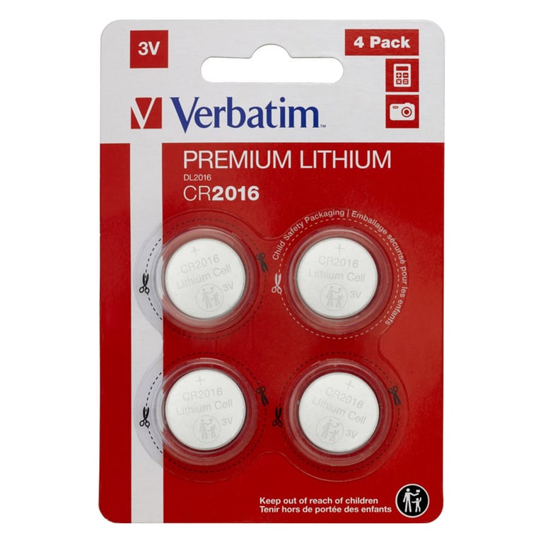 Батарейка Verbatim CR 2016 Lithium 3V * 4 (49531) - фото 1