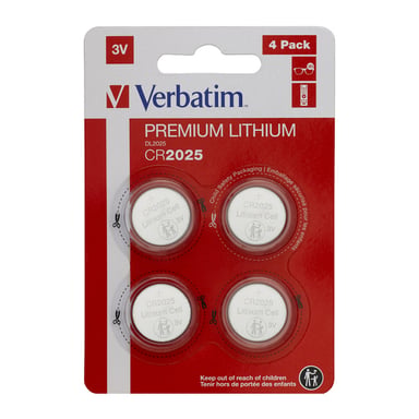 Батарейка Verbatim CR 2025 Lithium 3V * 4 (49532) - фото 1