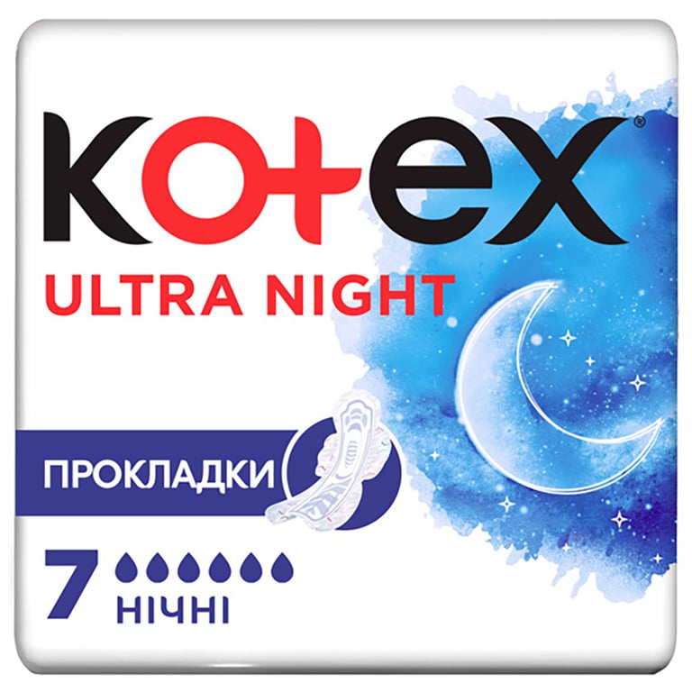 Гігієнічні прокладки Kotex Ultra Night 7 шт. (5029053540108) - фото 1
