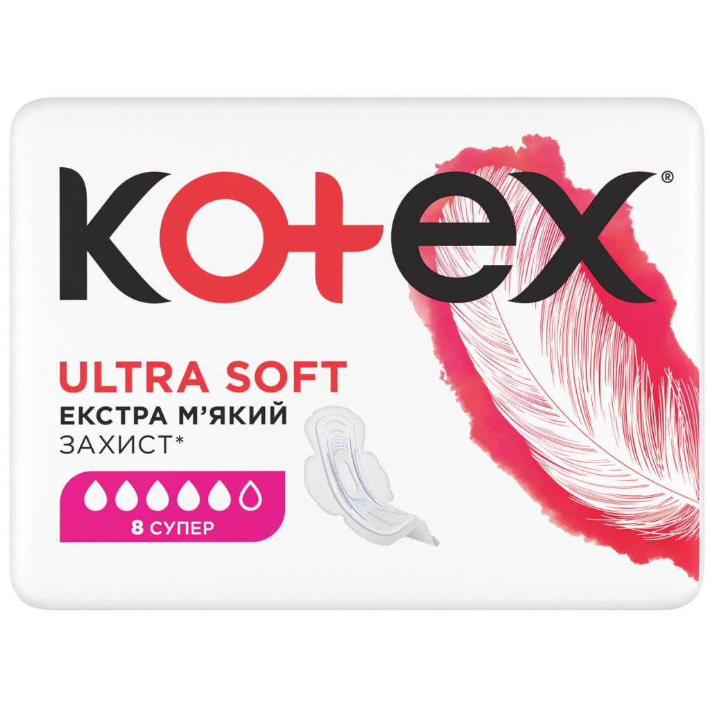Гігієнічні прокладки Kotex Ultra Soft Super 8 шт. (5029053542683) - фото 2 Гігієнічні прокладки Kotex Ultra Soft Super 8 шт. (5029053542683) - фото 2