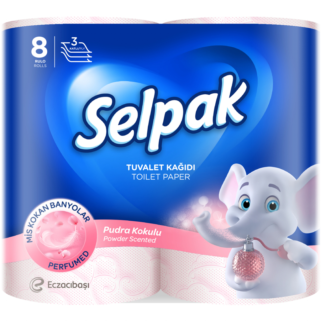 Туалетний папір Selpak Perfumed Пудра 3 шари 8 рулонів (8690530044517) Туалетний папір Selpak Perfumed Пудра 3 шари 8 рулонів (8690530044517)