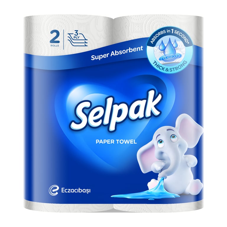 Паперові рушники Selpak 3 шари 80 відривів 2 рулони (8690530015029) - фото 1