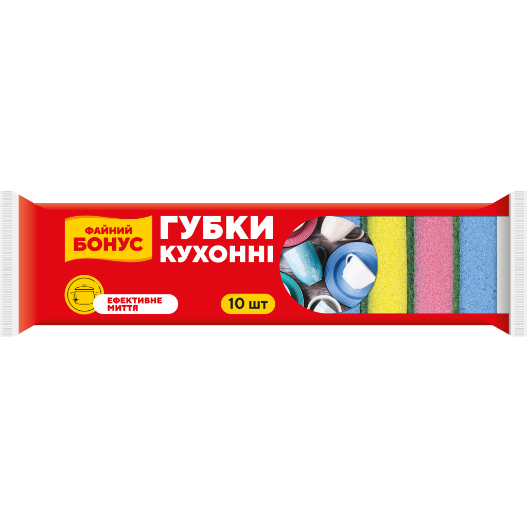 Губки кухонні Бонус 10 шт. (4820048485319)