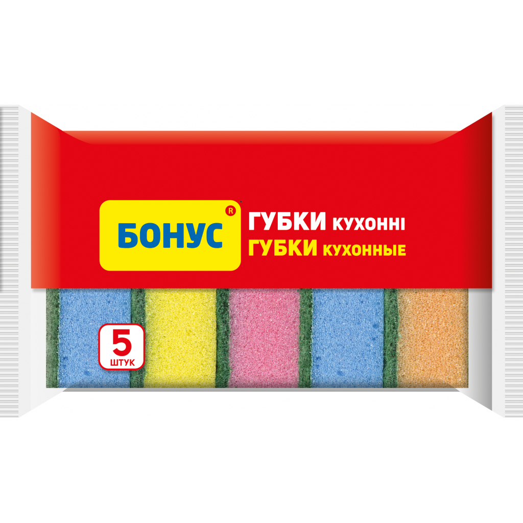 Губки кухонні Бонус 5 шт. (4820048483933) Губки кухонні Бонус 5 шт. (4820048483933)