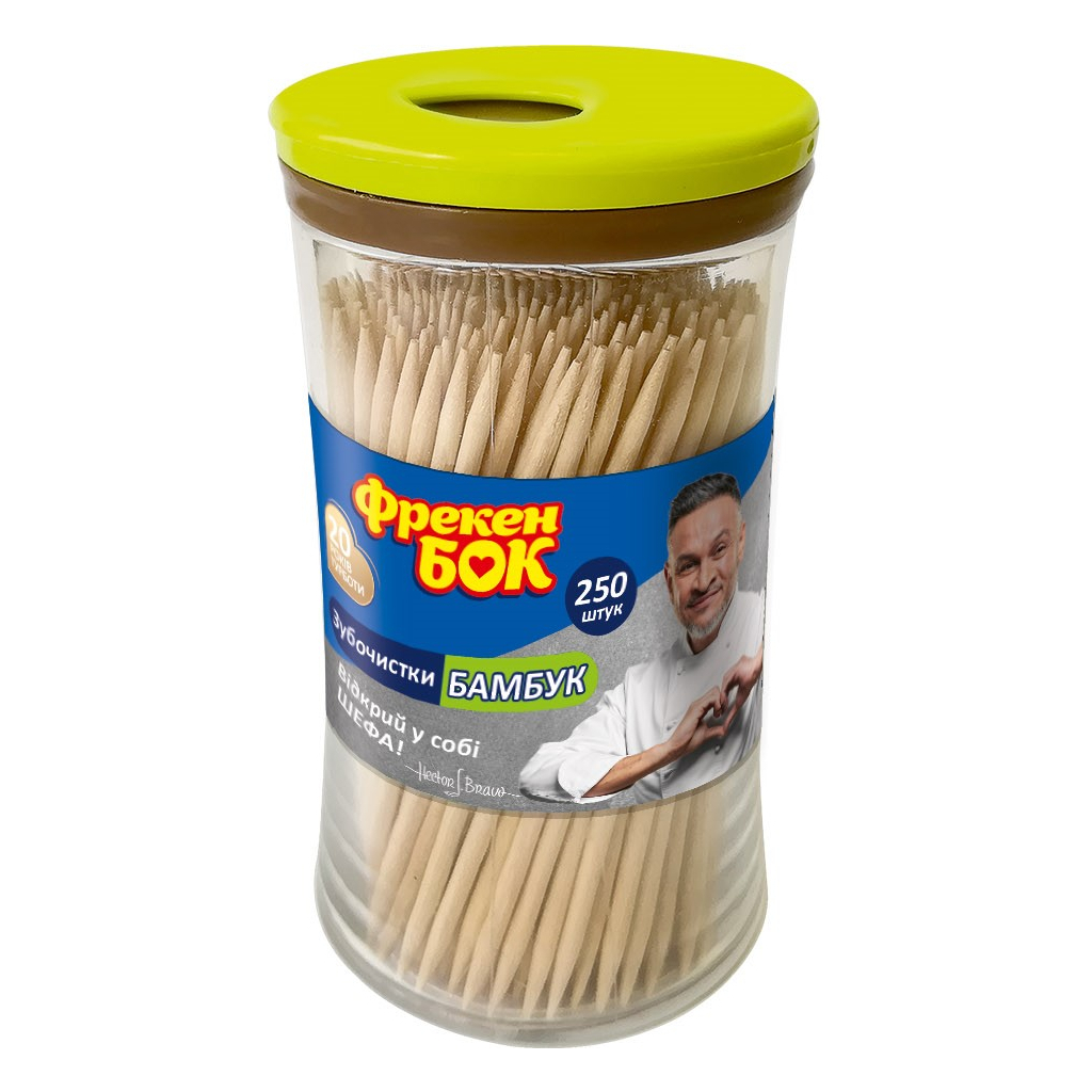 Зубочистки Фрекен БОК бамбукові 250 шт. (4823071635829) Зубочистки Фрекен БОК бамбукові 250 шт. (4823071635829)
