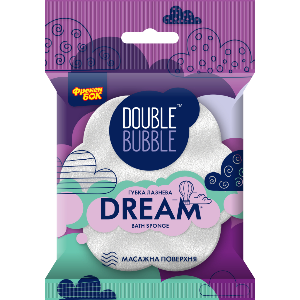 Губка для купання Фрекен БОК Dream З масажною поверхнею Колір в асортименті (4823071627282) - фото 1 Губка для купання Фрекен БОК Dream З масажною поверхнею Колір в асортименті (4823071627282) - фото 1