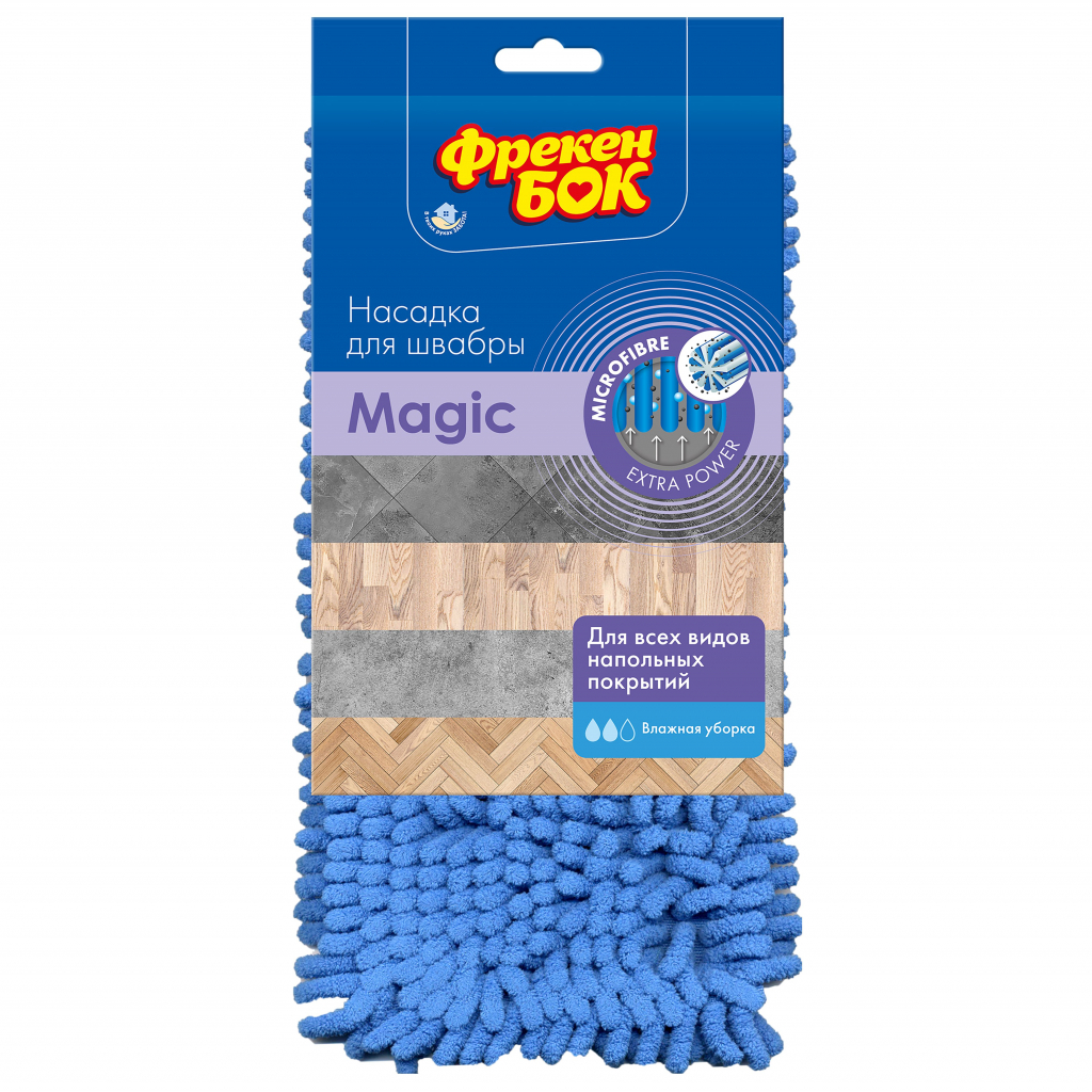 Насадка змінна для швабри Фрекен БОК Magic з мікрофібри (4823071646030) - головне фото