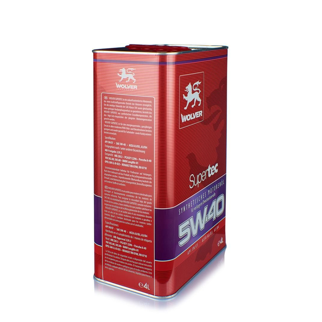 Моторна олива Wolver Supertec 5W-40 4л (4260360940019) - фото 3 Моторна олива Wolver Supertec 5W-40 4л (4260360940019) - фото 3