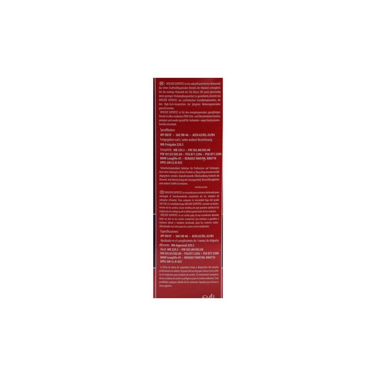 Моторна олива Wolver Supertec 5W-40 4л (4260360940019) - фото 4