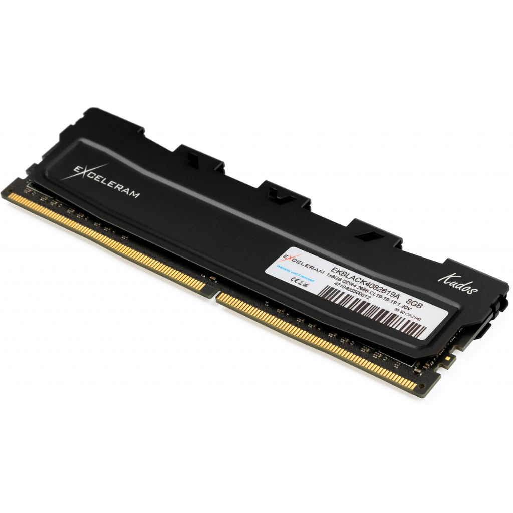 Модуль пам'яті для комп'ютера DDR4 8GB 2666 MHz Black Kudos eXceleram (EKBLACK4082619A) - фото 2 Модуль пам'яті для комп'ютера DDR4 8GB 2666 MHz Black Kudos eXceleram (EKBLACK4082619A) - фото 2