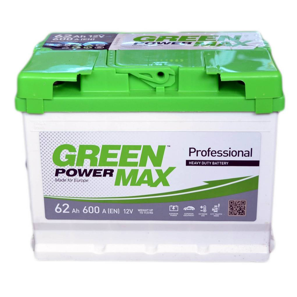 Акумулятор автомобільний GREEN POWER MAX 62Аh (000022380) Акумулятор автомобільний GREEN POWER MAX 62Аh (000022380)