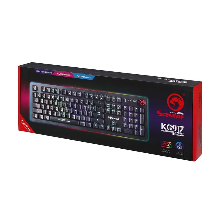 Клавіатура Marvo KG917 Multi-LED Mechanical Blue Switch - фото 6