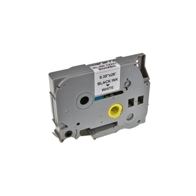 Стрічка для принтера етикеток UKRMARK RL-B-T221P-BK/WT, аналог TZE221. 9 мм х 8 м (900241) - фото 1