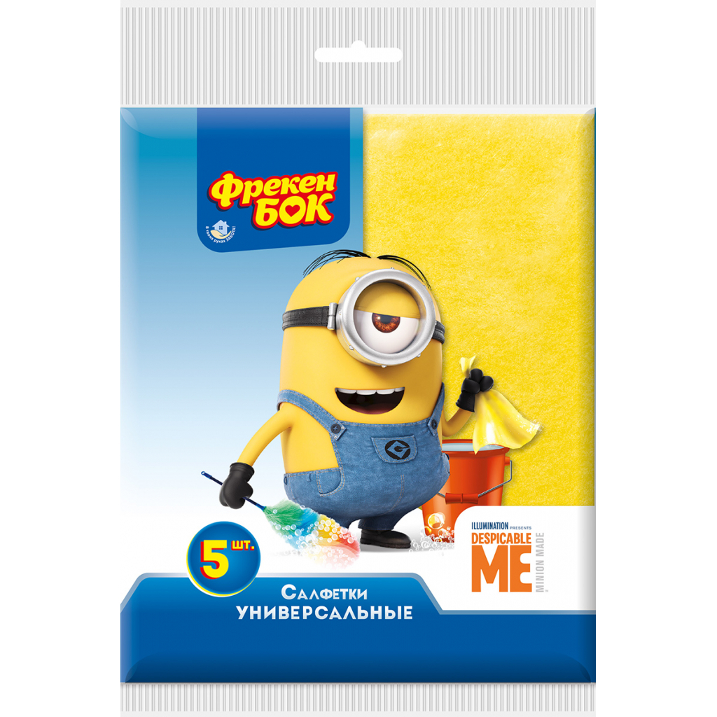 Серветки для прибирання Фрекен БОК Minions віскозні 5 шт. (4823071641721) - фото 1 Серветки для прибирання Фрекен БОК Minions віскозні 5 шт. (4823071641721) - фото 1