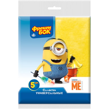 Серветки для прибирання Фрекен БОК Minions віскозні 5 шт. (4823071641721) - фото 1