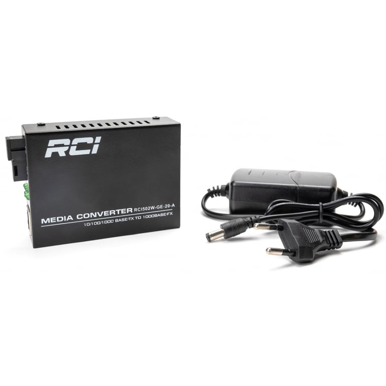 Медіаконвертер RCI 1G, 20km, SC, RJ45, Tx 1310nm standart size metal case (RCI502W-GE-20-A) - фото 3