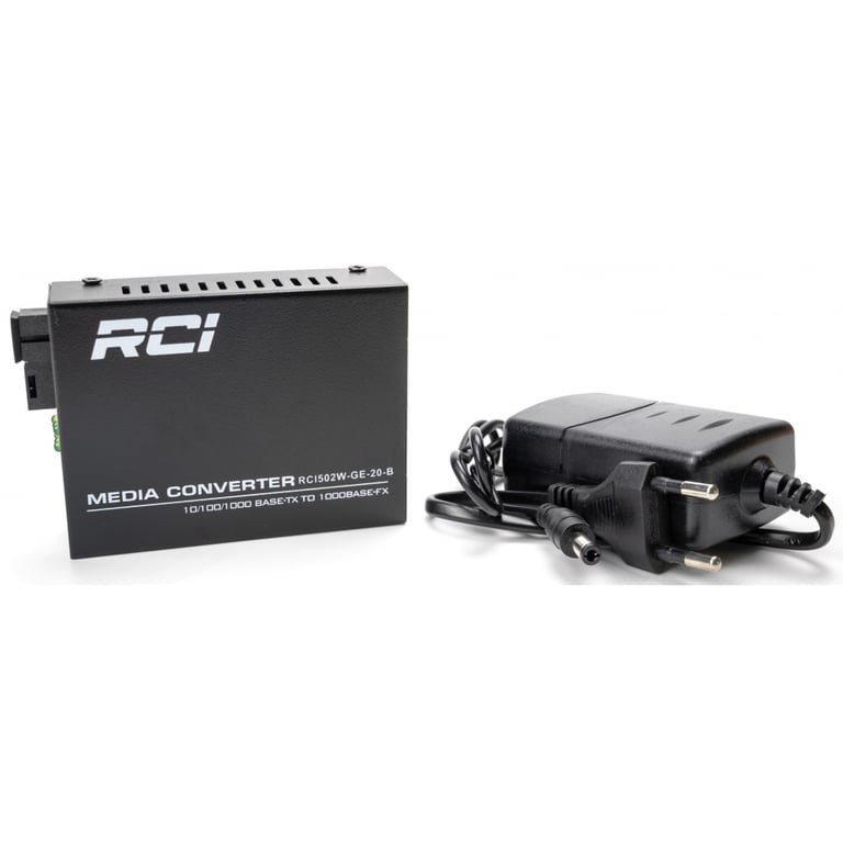 Медіаконвертер RCI 1G, 20km, SC, RJ45, Tx 1550nm standart size metal case (RCI502W-GE-20-B) - фото 3