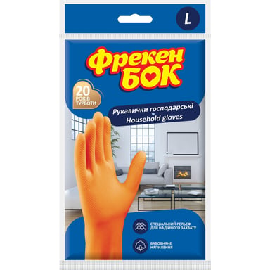 Рукавички господарські Фрекен БОК помаранчеві L 1 пара (4823071625028) - фото 1