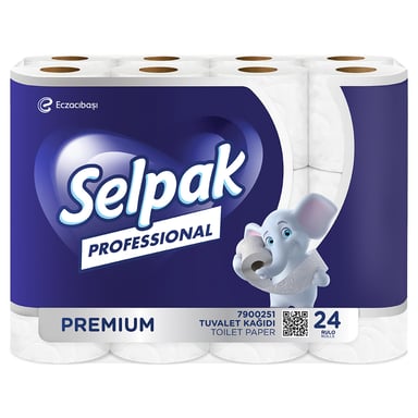 Туалетний папір Selpak Professional Premium тришаровий 18.6 м 24 рулони (8690530118201) - фото 1