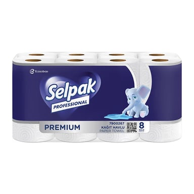 Паперові рушники Selpak Professional Premium 3 шари 11.25 м 8 рулонів (8690530118218) - фото 1