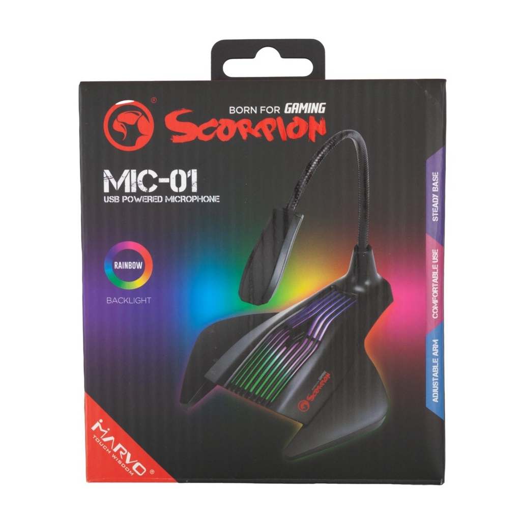 Мікрофон Marvo MIC-01 Multi-LED USB Black (MIC-01) - фото 4 Мікрофон Marvo MIC-01 Multi-LED USB Black (MIC-01) - фото 4