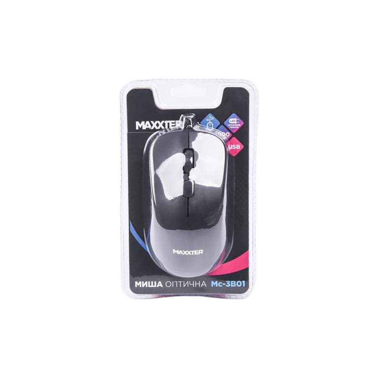 Мишка Maxxter Mc-3B01 USB Black (Mc-3B01) - фото 4