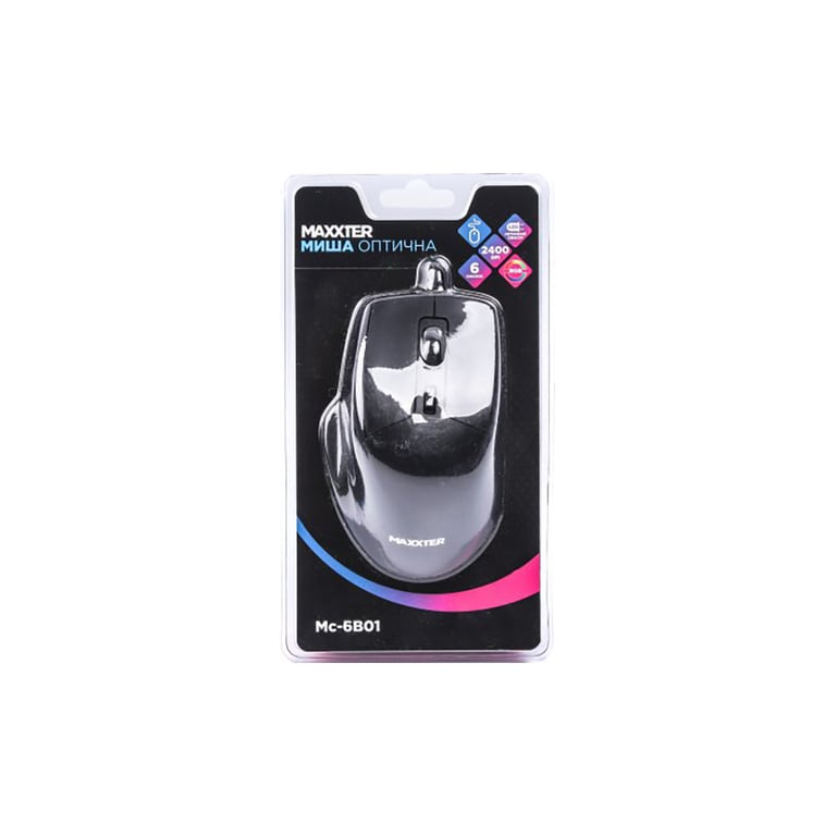 Мишка Maxxter Mc-6B01 USB Black (Mc-6B01) - фото 4