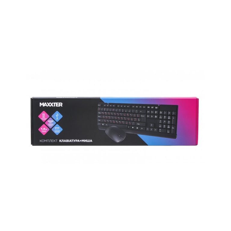 Комплект Maxxter KMS-CM-01-UA USB Black (KMS-CM-01-UA) - фото 5