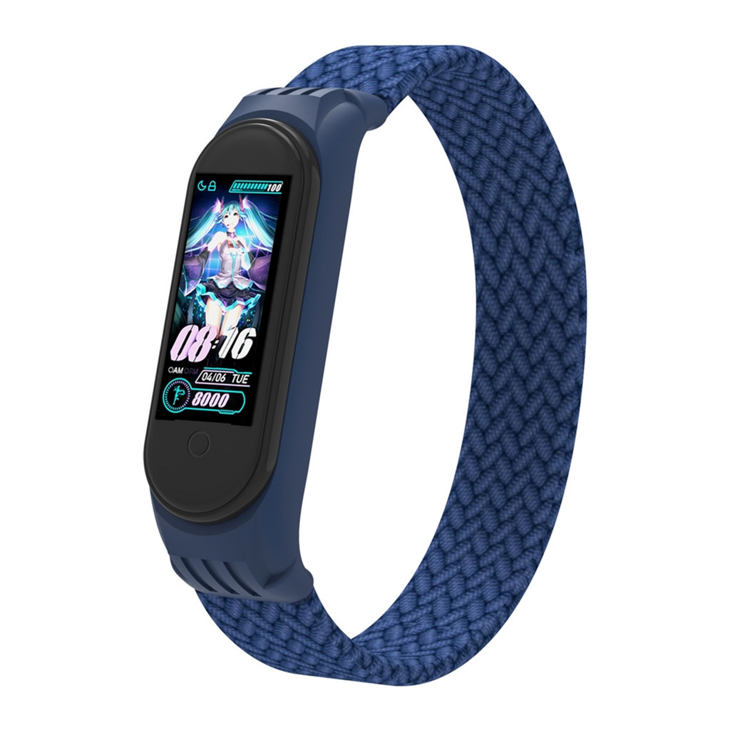 Ремінець до фітнес браслета Armorstandart Braided Solo Loop для Xiaomi Mi Band 4/5/6 Blue size S (ARM59178) - фото 1