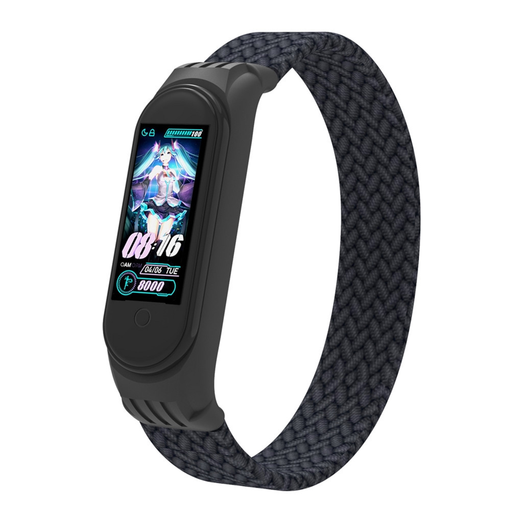 Ремінець до фітнес браслета Armorstandart Braided Solo Loop для Xiaomi Mi Band 4/5/6 Charcoal size S (ARM59179) - фото 1