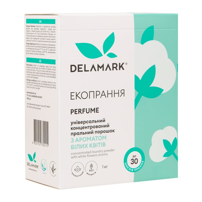 Пральний порошок DeLaMark Universal з ароматом білих квітів 1 кг (4820152330215) - фото 1