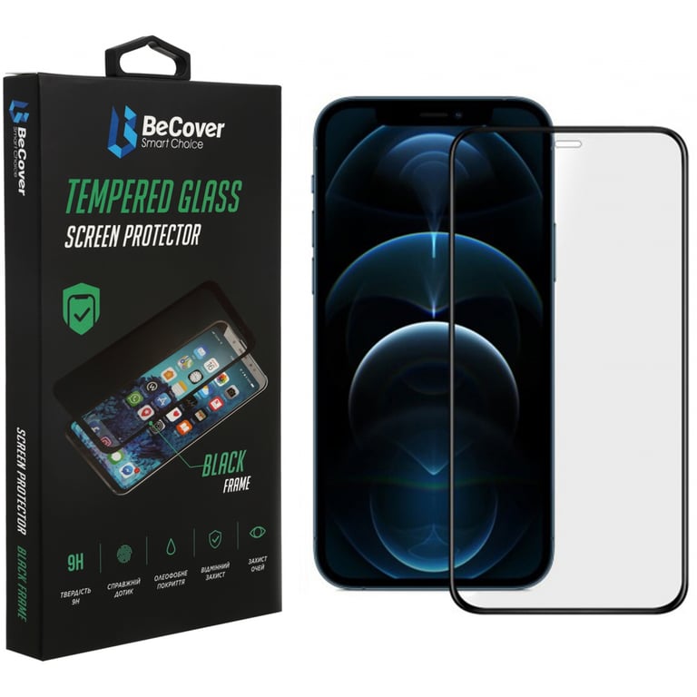Скло захисне BeCover Apple iPhone 13 Mini Black (706665) - фото 1