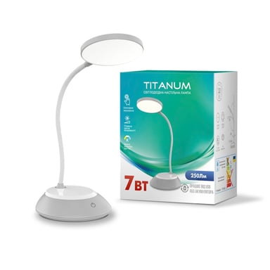 Настільна лампа TITANUM LED DC3 7W 3000-6500K USB сіра (TLTF-022G) - фото 1