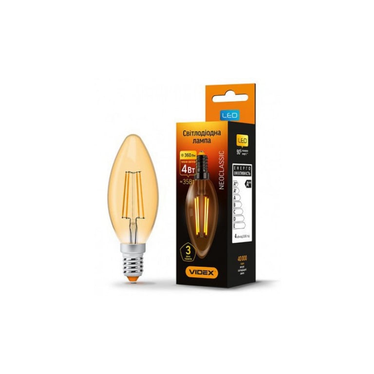 Лампочка TITANUM Filament C37 4W E14 2200K бронза (TLFC3704142A) - фото 1