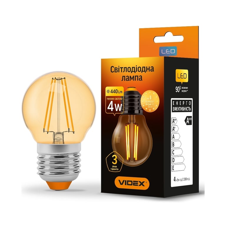 Лампочка TITANUM Filament G45 4W E27 2200K бронза (TLFG4504272A) - фото 2