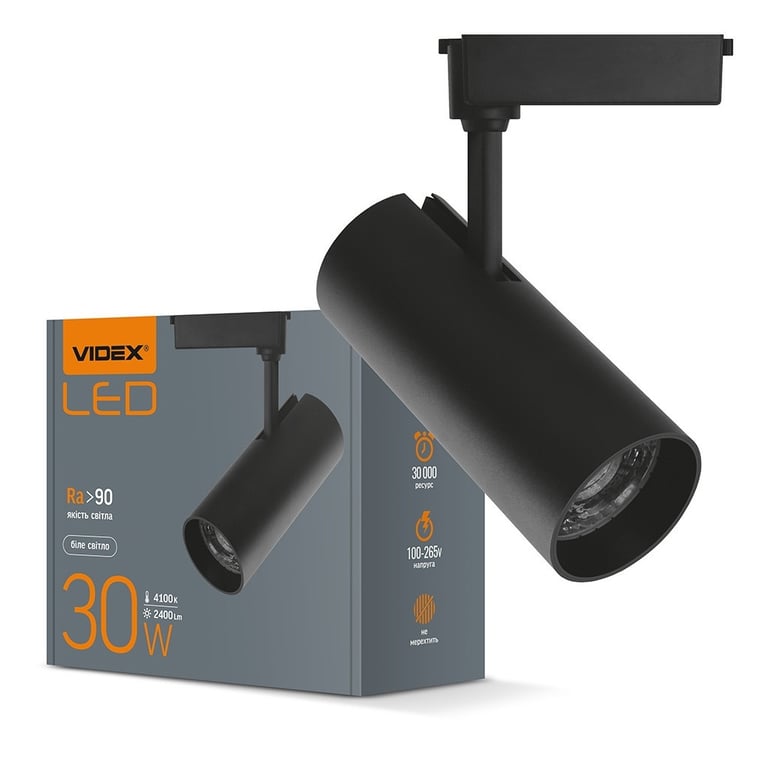 Світильник Videx LED 30W 4100K чорний (VL-TR04-304B) - фото 1