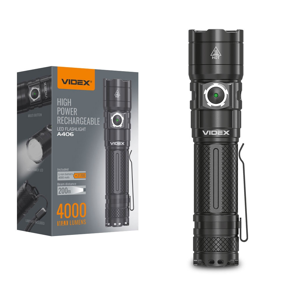 Ліхтар Videx 4000Lm 6500K (VLF-A406) - фото 1 Ліхтар Videx 4000Lm 6500K (VLF-A406) - фото 1