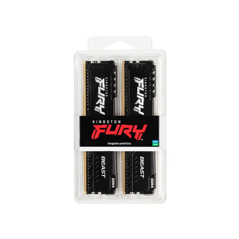 Модуль пам'яті для комп'ютера DDR4 32GB (2x16GB) 3200 MHz Fury Beast Black Kingston Fury (ex.HyperX) (KF432C16BBK2/32) - фото 3