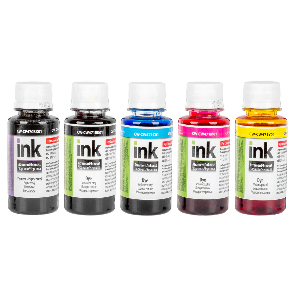 Чорнило ColorWay Canon PGI-470/CLI-471 (5х100мл) BP/BK/С/M/Y (CW-CW470/CW471SET01P) - фото 1