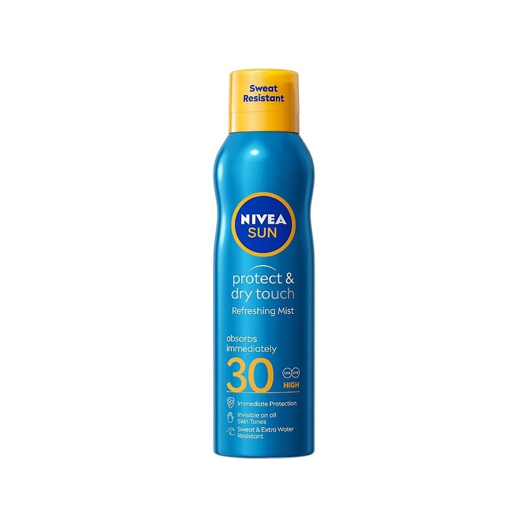 Засіб від засмаги Nivea Sun Сонцезахисний освіжаючий міст Захист та сухий дотик SPF 30 200 мл (4005900699565/4005900695864) - фото 1