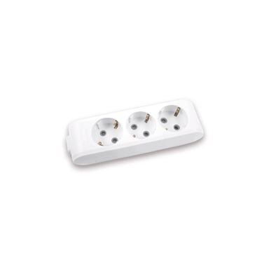 Колодка для подовжувача Panasonic X-tendia із заземленням 3 гнізда grey (WLTB04302GR-UA) - фото 1