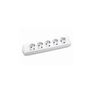 Колодка для подовжувача Panasonic X-tendia із заземленням 5 гнізд grey (WLTB04502GR-UA) - фото 1