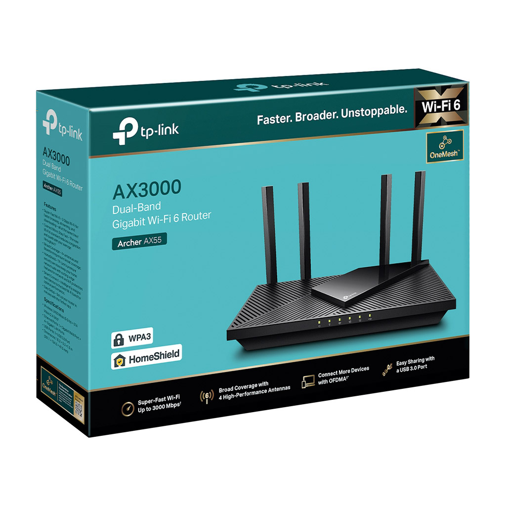 Маршрутизатор TP-Link ARCHER AX55 (ARCHER-AX55) - фото 6 Маршрутизатор TP-Link ARCHER AX55 (ARCHER-AX55) - фото 6
