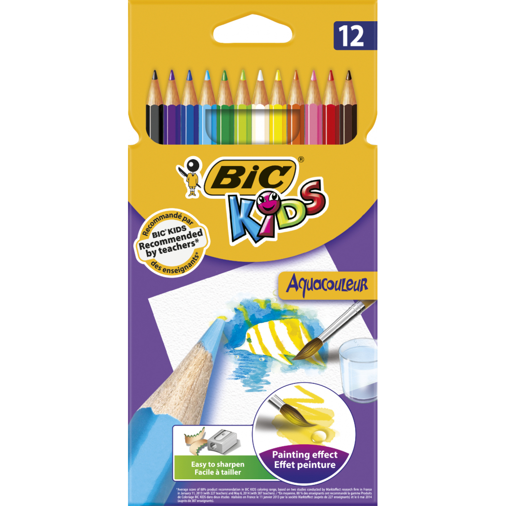 Олівці кольорові Bic Evolution Aquacouleur 12 шт (bc8575614) - фото 1 Олівці кольорові Bic Evolution Aquacouleur 12 шт (bc8575614) - фото 1